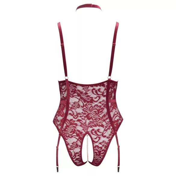Cottelli Curves - body de encaje con cadenas - rojo