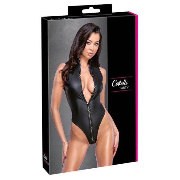 Cottelli - body efecto brillante - negro - M