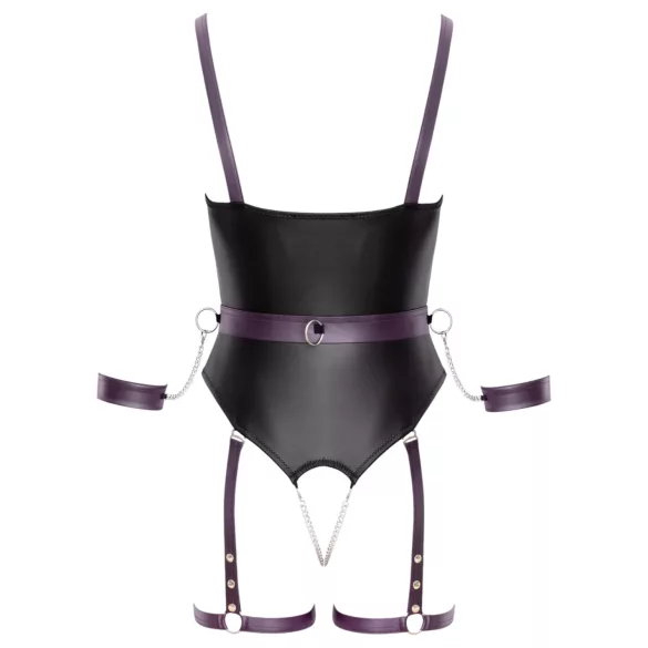 Cottelli - body bondage abierto con esposas - negro - L