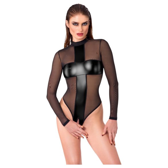 Noir - body transparente con diseño cruzado (negro)