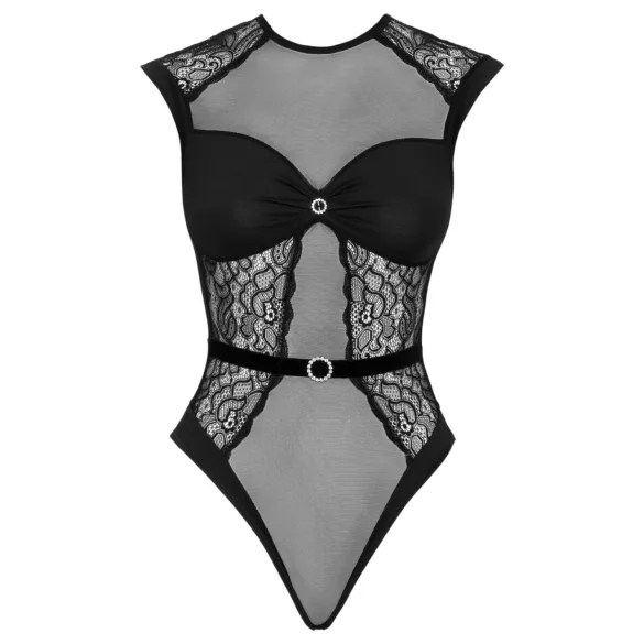 Cottelli - body sexy transparente de encaje - negro