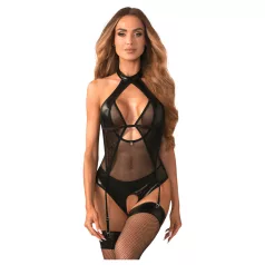 Obsessive Dominna - body transparente brillante - negro