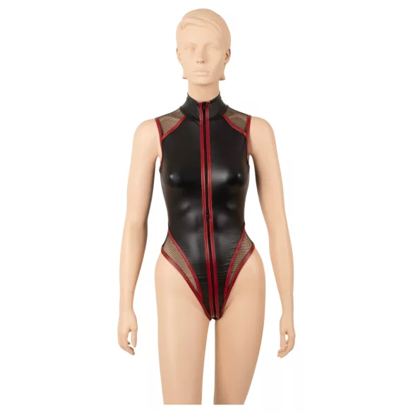 Cottelli - body de malla con cremallera (negro) - M