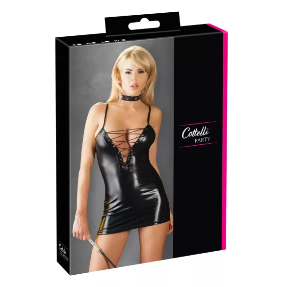 Cottelli - Vestido brillante con cordones - negro - XL