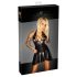 Noir - Vestido con falda plisada y transparencias en el escote, con cuello halter (negro) - M
