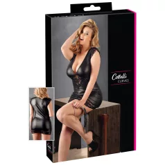 Cottelli Plus Size - vestido brillante con encaje - negro