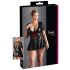 Cottelli Plus - Vestido brillante con corsé rojo (negro) - XXXXL