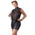 Cottelli Plus Size - vestido corto transparente brillante - negro - 3XL