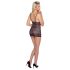 Cottelli - vestido de encaje brillante a rayas (negro) - M