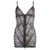Cottelli - vestido de encaje brillante a rayas (negro) - M