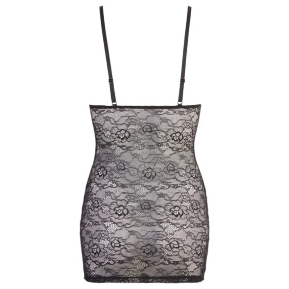 Cottelli - vestido de encaje brillante con rayas - negro - M