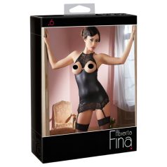   Abierta Fina - vestido mini sexy - transparencias brillantes - negro