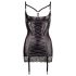 Abierta Fina - vestido satinado, realza busto (negro) - 85B/L