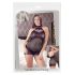 Mandy Mystery - Vestido de red con cuello halter y tanga (negro)