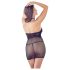 Mandy Mystery - Vestido de red con cuello halter y tanga (negro)