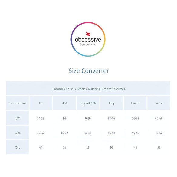 Obsessive - vestido lencero con tirantes de strass y tanga - negro