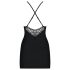 Obsessive 828-CHE-1 - Vestido con tiras y tanga con strass (negro) - L/XL