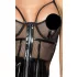 Noir - vestido vinilo con encaje de red - negro - XL
