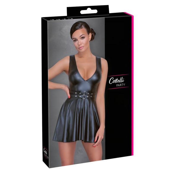 Cottelli - Vestido plisado con cinturón (negro) - L