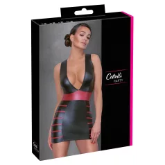 Cottelli Party - vestido ajustado a rayas (negro-rojo)
