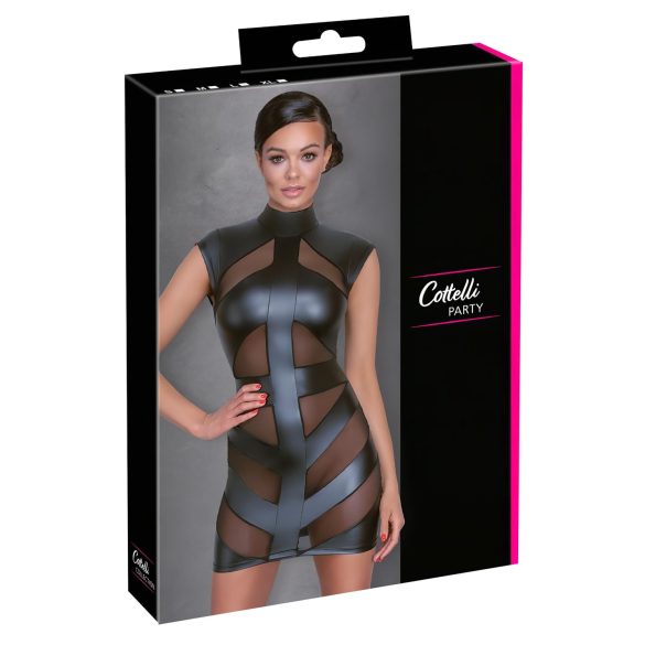 Cottelli - vestido negro brillante ajustado - L