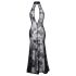 Noir - vestido largo transparente floral - negro