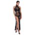 Noir - vestido largo transparente con flores (negro) - M