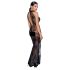 Noir - vestido largo transparente con flores (negro) - M
