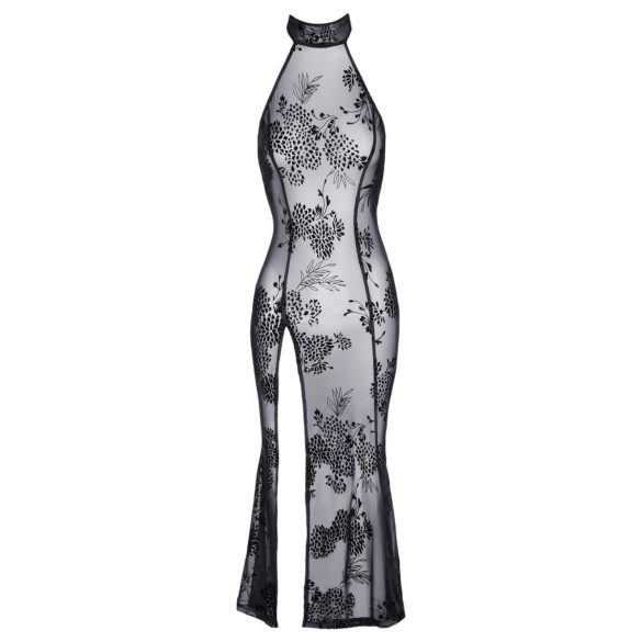 Noir - vestido largo transparente floral - negro - M