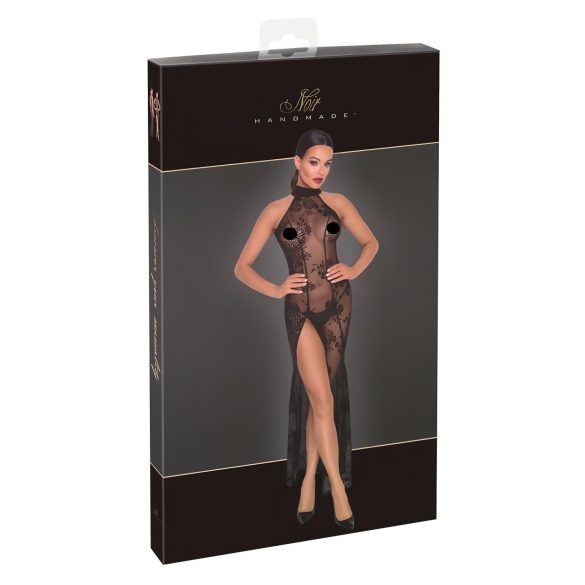 Noir - vestido largo transparente floral - negro - L