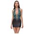 Cottelli - vestido brillante con encajes (negro-verde) - XL