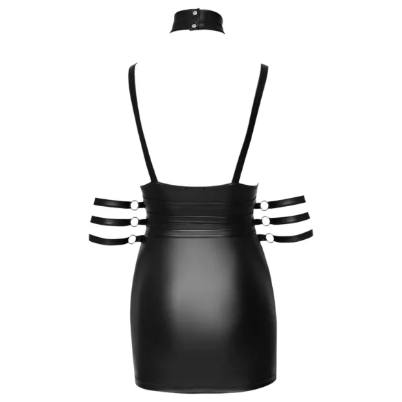 Cottelli Bondage - vestido corto brillante con cuello - negro - M