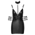 Cottelli Bondage - vestido corto brillante con cuello - negro - XL