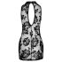 Noir - minivestido negro sin mangas con diseño de rosas - M