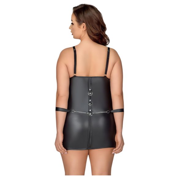 Cottelli Plus Size - vestido con esposas - negro