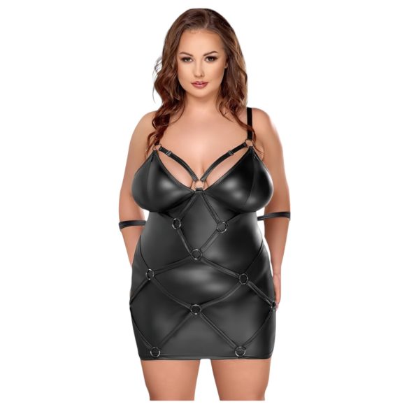 Vestido con esposas Cottelli Plus Talla (negro) - 2XL