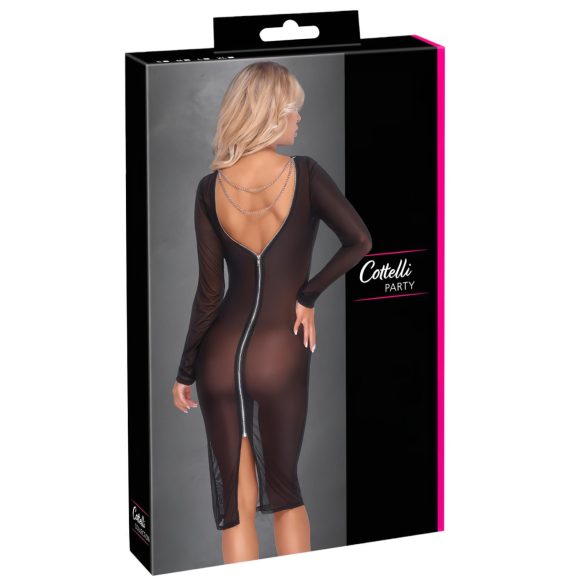 Cottelli Party - vestido transparente con cremallera - negro - M