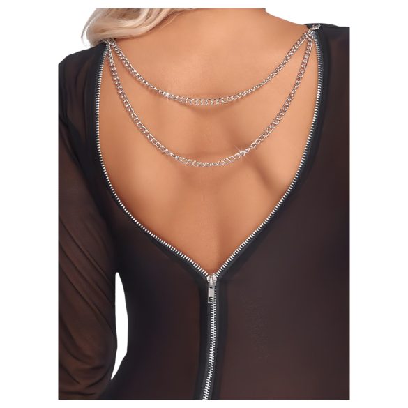 Cottelli Party - vestido transparente con cremallera - negro - L