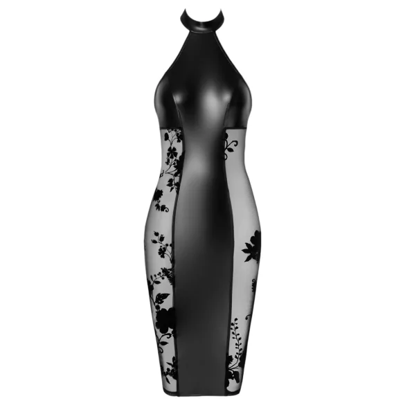 Noir - vestido brillante de cuello halter (negro) - M