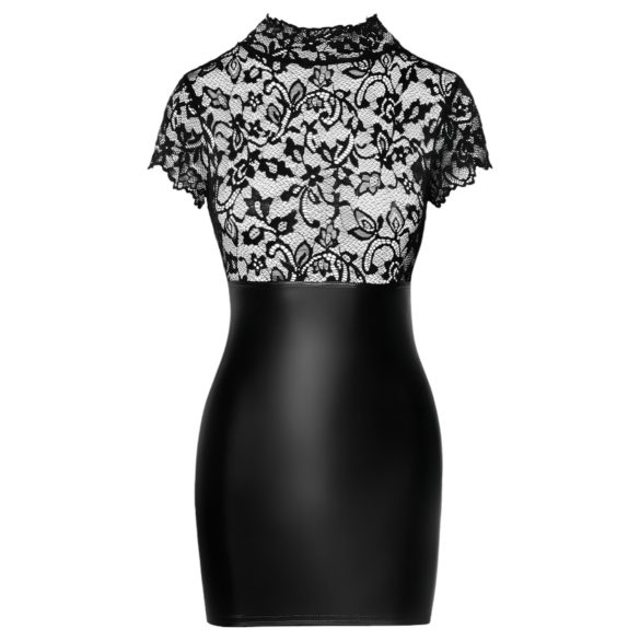 Noir - vestido brillante con corsé y encaje - negro - M