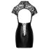 Noir - Vestido brillante con encaje y corsé (negro) - M