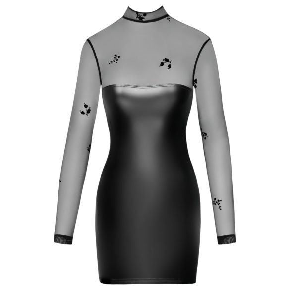 Noir - vestido brillante con top transparente - negro - M