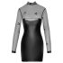 Noir - Vestido brillante con top transparente (negro) - M