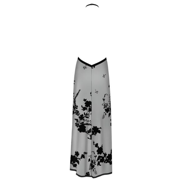 Noir - Maxivestido transparente floral (negro) - XL