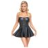 Cottelli - minivestido brillante con falda plisada (negro)