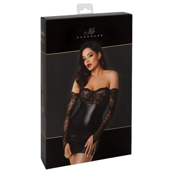 Noir - vestido brillante con encaje (negro)