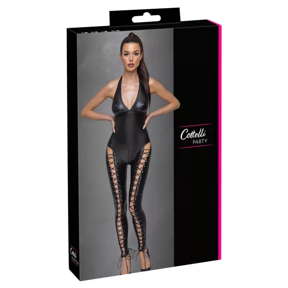 Cottelli Party - mono con corsé y cuello halter (negro) - XL