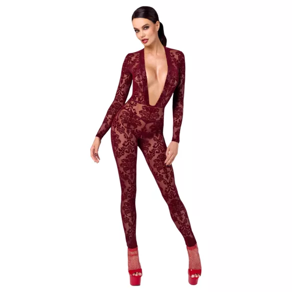 Noir Kink Royal - body de red transparente - color rojo - L