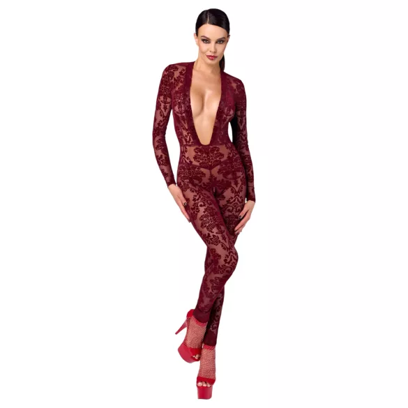 Noir Kink Royal - body de red transparente - color rojo - L