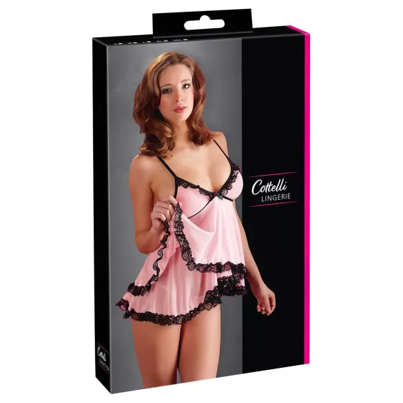 Cottelli - Babydoll - Encaje con volantes - Transparente - XL